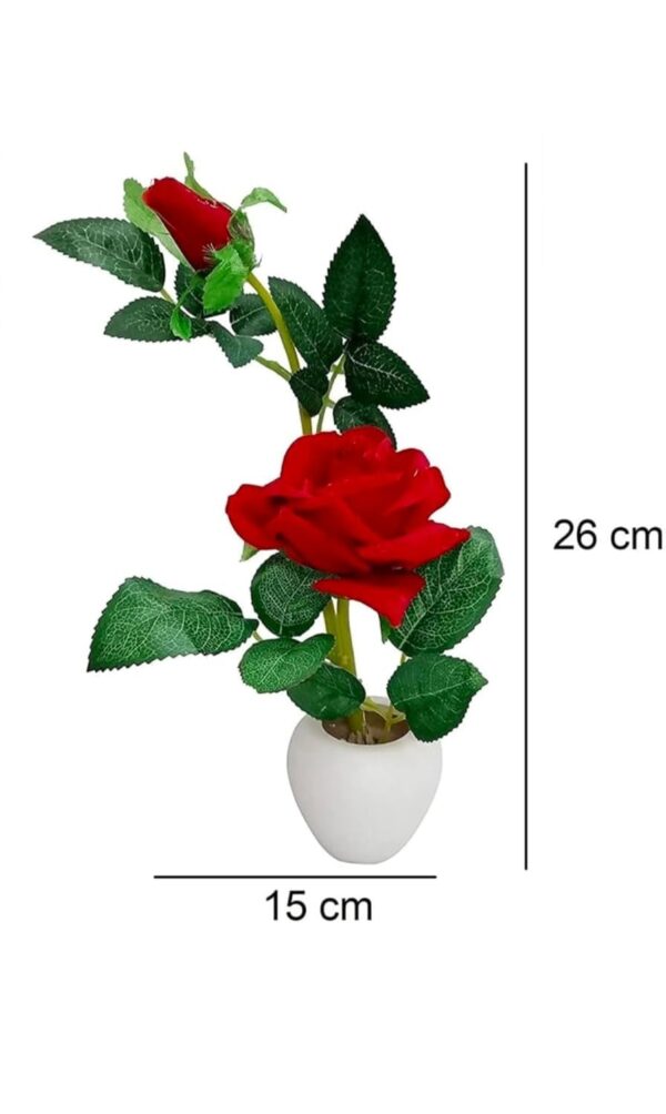 Graceful DWELLINGS Artificial Rose Flower Set of 1 Roses with Pot (Natural Looking), Plastic UOD 37 - Image 5