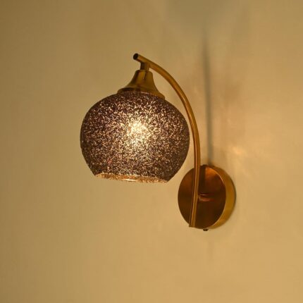 Attractive Dazzling Metal and Glass Wall Lamp/Night Lamp, Black, 15 x 15 x 19.5 CM- O215