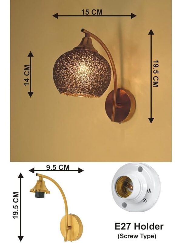 Attractive Dazzling Metal and Glass Wall Lamp/Night Lamp, Black, 15 x 15 x 19.5 CM- O215 - Image 4