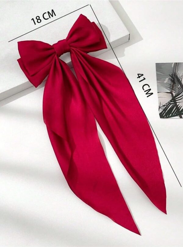 Balirava® 3 Pack Red, Black And Off White Bow Clips For Women, Cute Hair Accessories for Girls, Hair Bows For Women, Bow For Hair, Bow Hair Clips For Women - Luxury Satin Hair Bow Clips (French) - Image 5