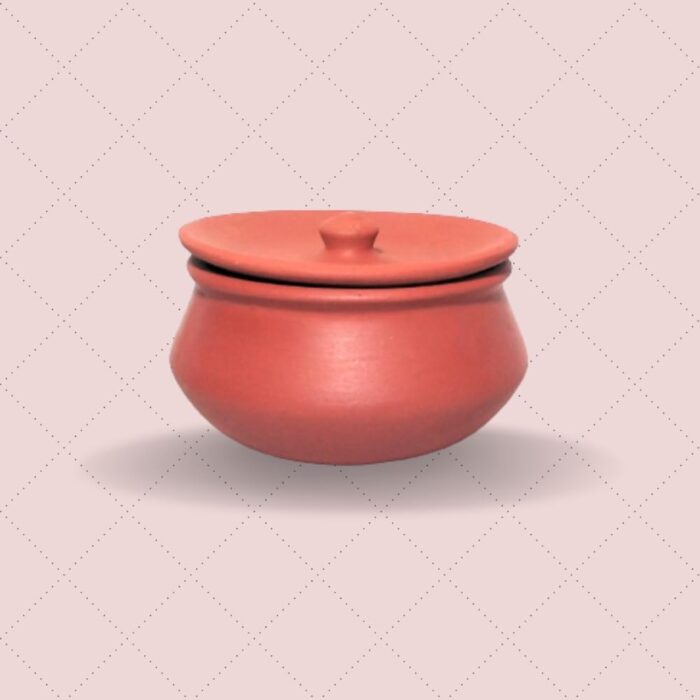 Five Star Clay Art | Terracotta Handi with Lid - Brown Clay Pot for Traditional Cooking (1000 ml)