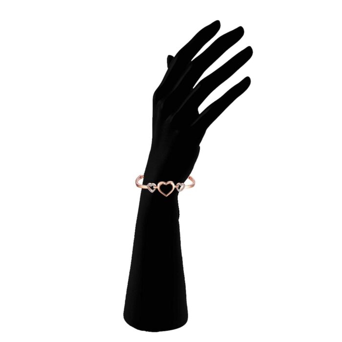 Valentine Gift Rose Gold Plated Jewellery Combo Of 5 Adjustable Chain Bangle Bracelet Emblished With White Crystal Elements Fitted for Girls & Women CO1000280 (Pink) - Image 6