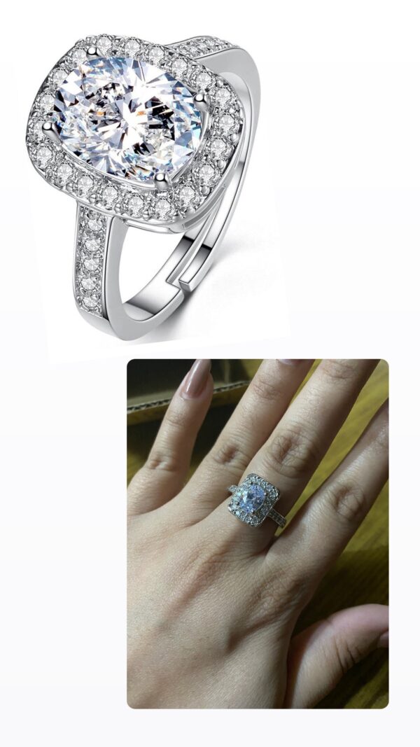 Jewellery Stylish Silver Plated Solitaire Crystal Ring for Women and Girls - Image 4