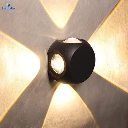 Aluminium LED Wall Light 4 Way Splitter, Warm White, IP-65 Rainproof & Shockproof Alluminium Body (1 Year Warranty)