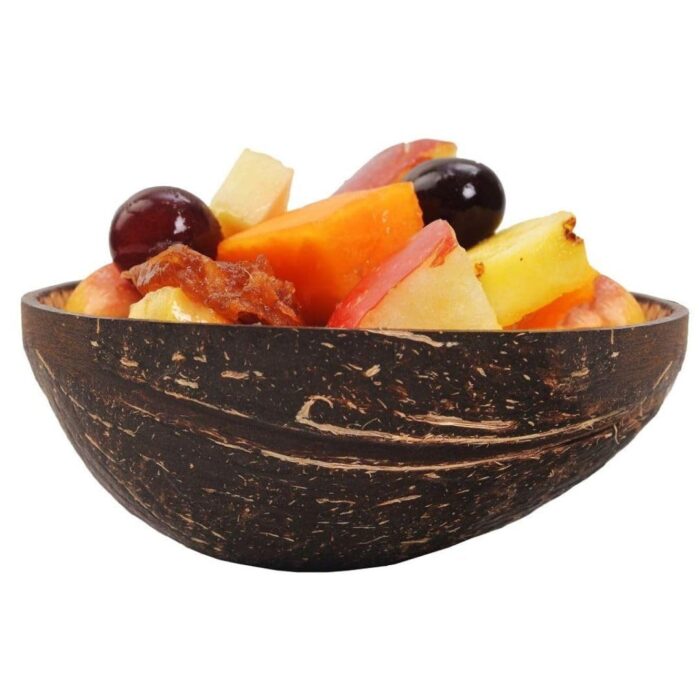 Thenga Natural Oval Coconut Shell Bowls - Set of 10, 150 ML, Perfect for Ice Cream, Snacks, Fruits, Salads | Parties & Catering - Image 2