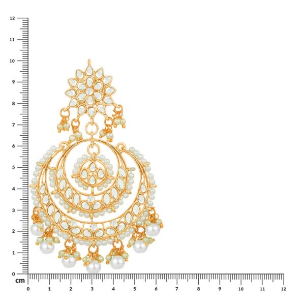 I Jewels 18K Gold Plated Alloy Kundan Stones Earrings For Women - Image 4