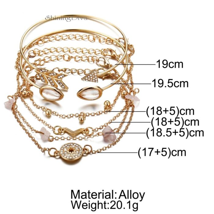 Fashion Latest Stylish Multilayer Gold Plated Bangle Bracelet for Women and Girls Set of 6 - Image 4