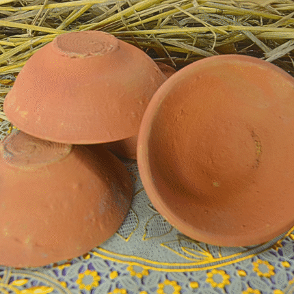 Traditional Handmade Clay Serving Bowls, Terracotta Katori Set of 6, Indian Dining Bowls for Desserts and Snacks