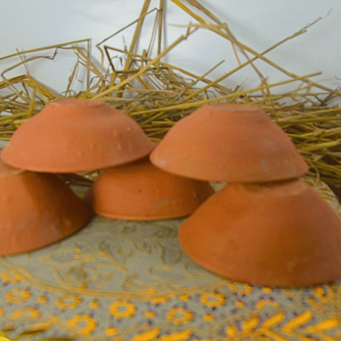 Traditional Handmade Clay Serving Bowls, Terracotta Katori Set of 6, Indian Dining Bowls for Desserts and Snacks - Image 3