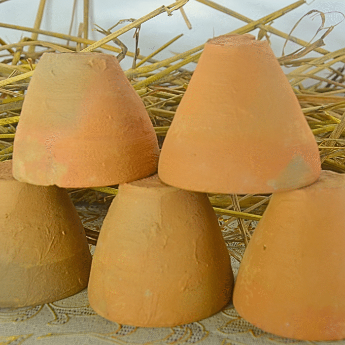 Traditional Clay Kulhad Cups for Tea and Coffee, Handmade Terracotta, Set of 6, Natural