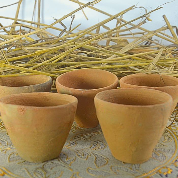 Traditional Clay Kulhad Cups for Tea and Coffee, Handmade Terracotta, Set of 6, Natural - Image 2