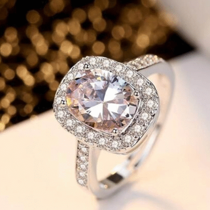 Jewellery Stylish Silver Plated Solitaire Crystal Ring for Women and Girls